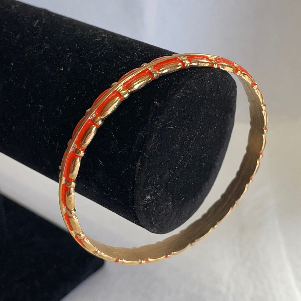 Vintage Trifari orange and gold bangle bracelet